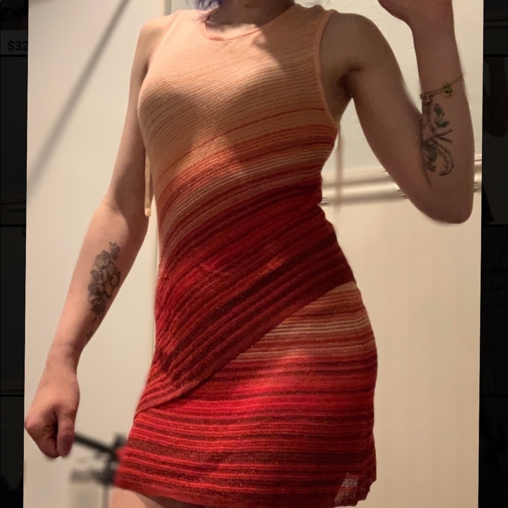 White House Black Market Orange Ombré Dress